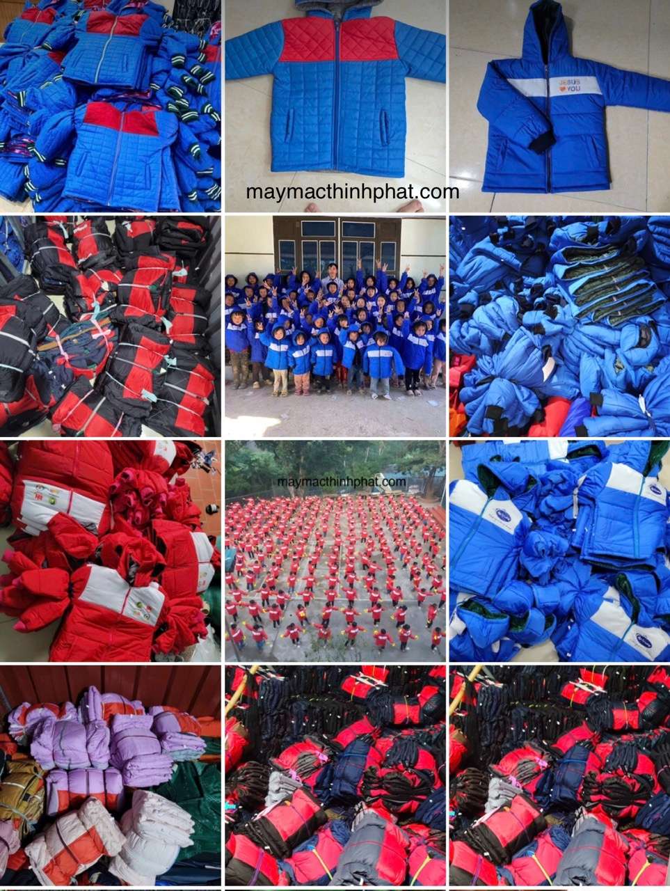May áo khoác từ thiện May áo khoác từ thiện